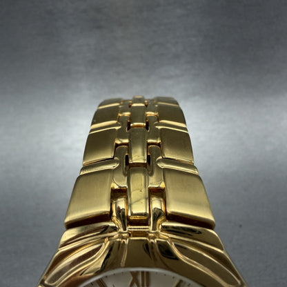 Seiko Watch Men 37mm White Dial Gold Tone Date Round 7N420BD0 New Battery4