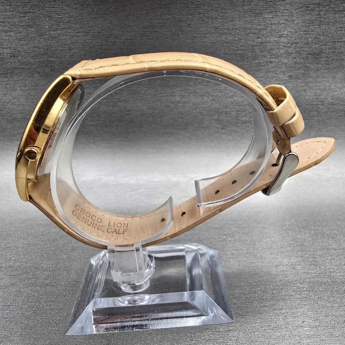 Bulova Caravelle Watch Men 33mm White Dial Gold Tone Round 42A57 New Battery6
