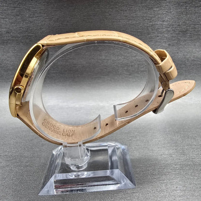 Bulova Caravelle Watch Men 33mm White Dial Gold Tone Round 42A57 New Battery6