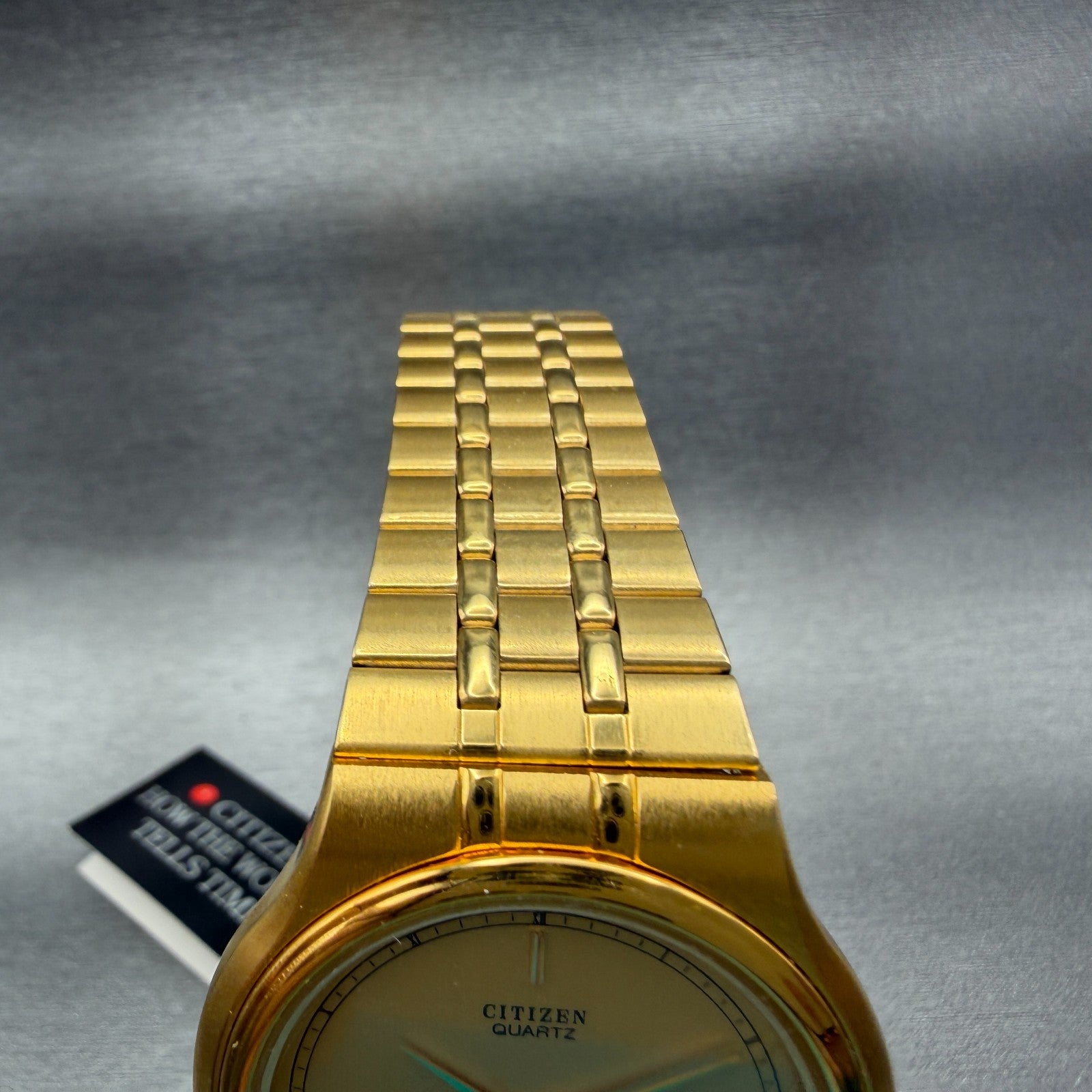 Citizen Watch Men 35mm Gold Dial Gold Tone Round 6031S10344 NOS PARTS Vintage5
