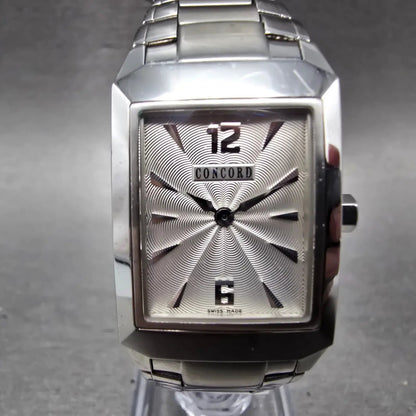 Concord Carlton Watch Women 23mm White Dial Steel Rectangle New Battery0