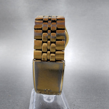 Seiko SQ Railroad Approved Watch Men 35mm White Dial Gold Tone New Batt NO BACK7