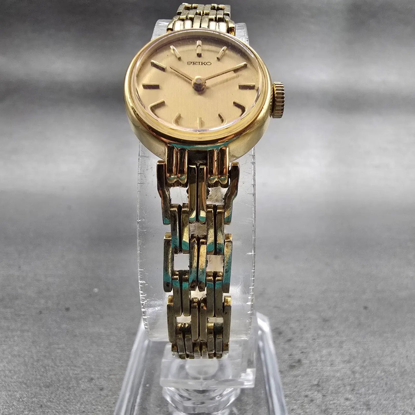 Seiko Watch Women 18mm Gold Dial Gold Tone Round 1100-1400 Manual Wind Vintage5