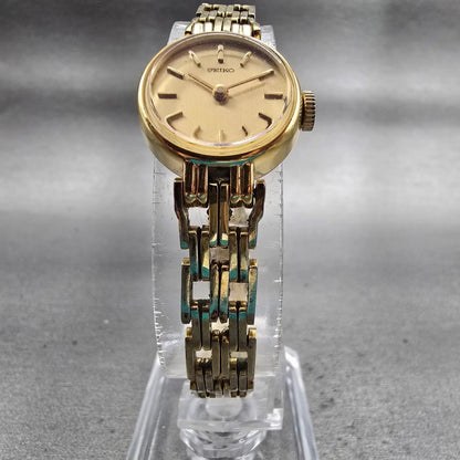 Seiko Watch Women 18mm Gold Dial Gold Tone Round 1100-1400 Manual Wind Vintage5