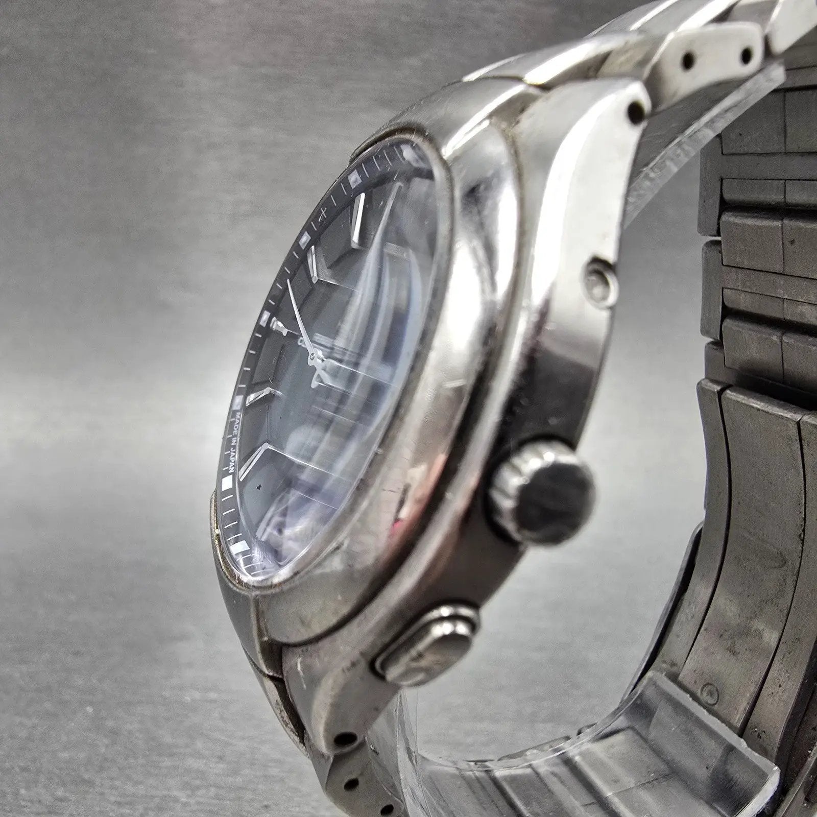 Citizen Eco-Drive Attesa Watch Men 39mm Black Dial Titanium Atomic Daydate PARTS3