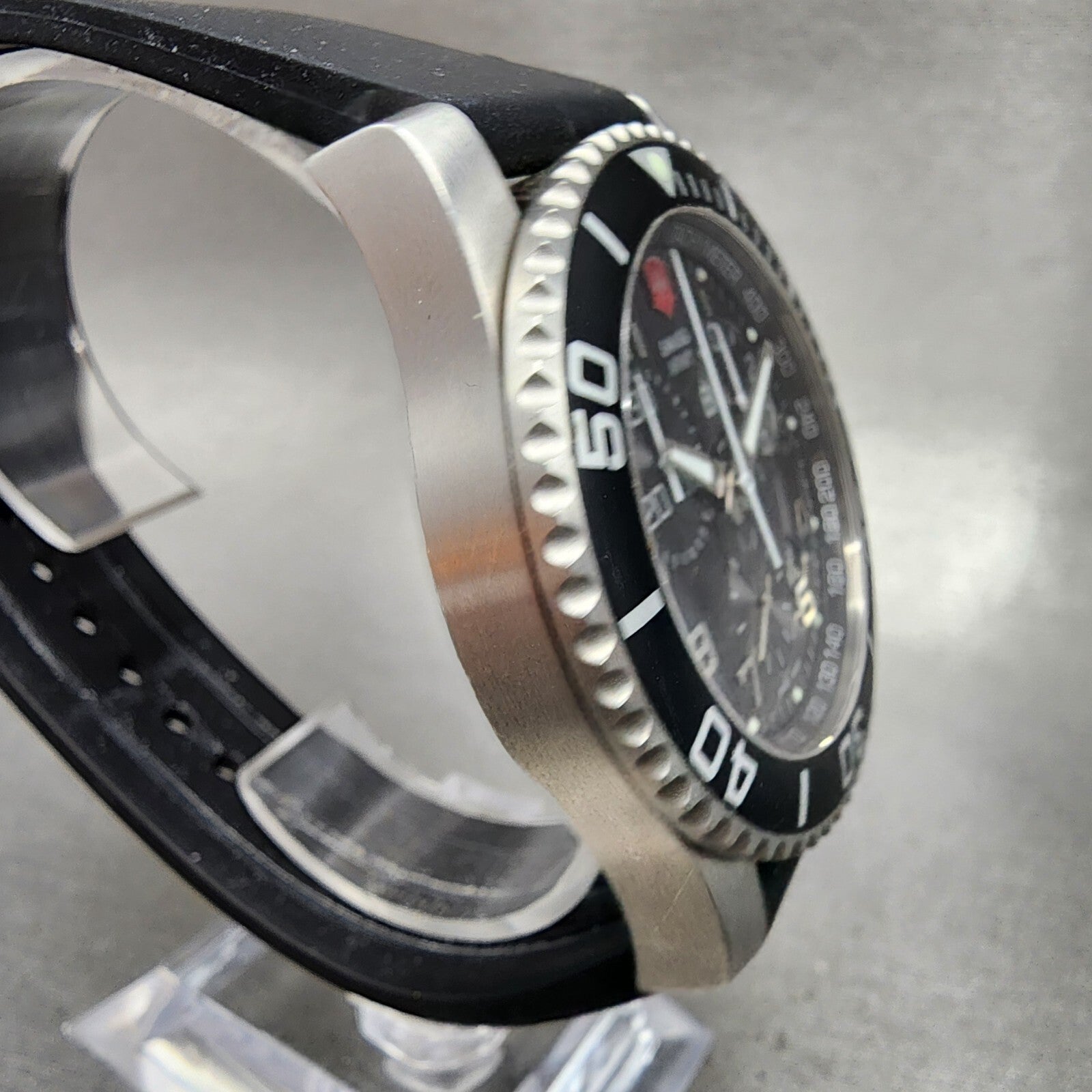 Swiss Army Maverick Watch Men 45mm Black Dial Silver Tone Date 24143 New Batt3