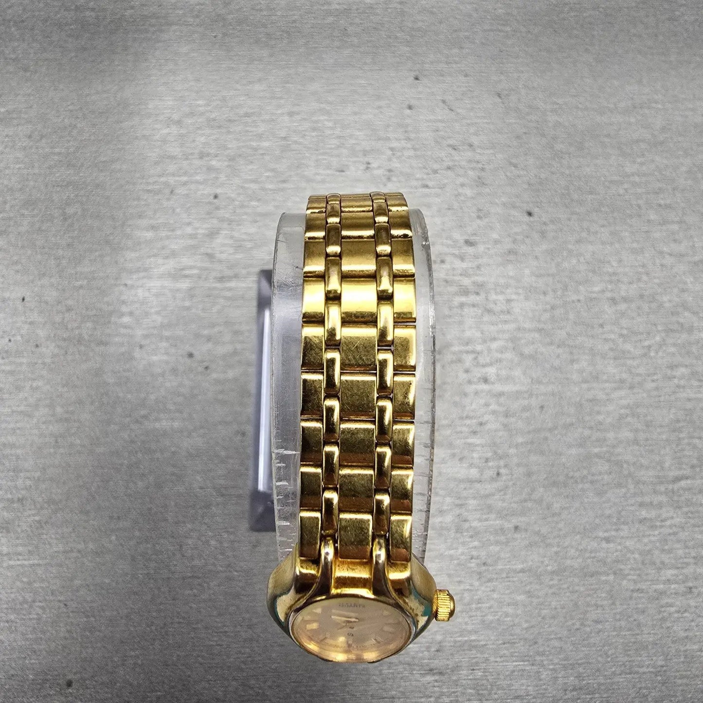 Citizen CQ Watch Women 17mm Gold Dial Gold Tone Oval 3220-848667 New Battery VTG4