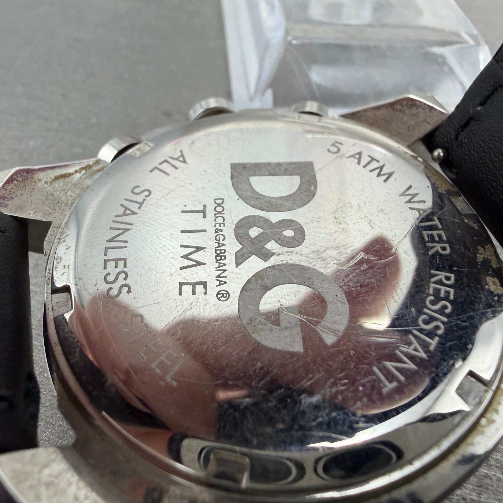 Dolce & Gabbana Sandpiper Chronograph Watch Men 41mm Black Dial Silver New BattA9