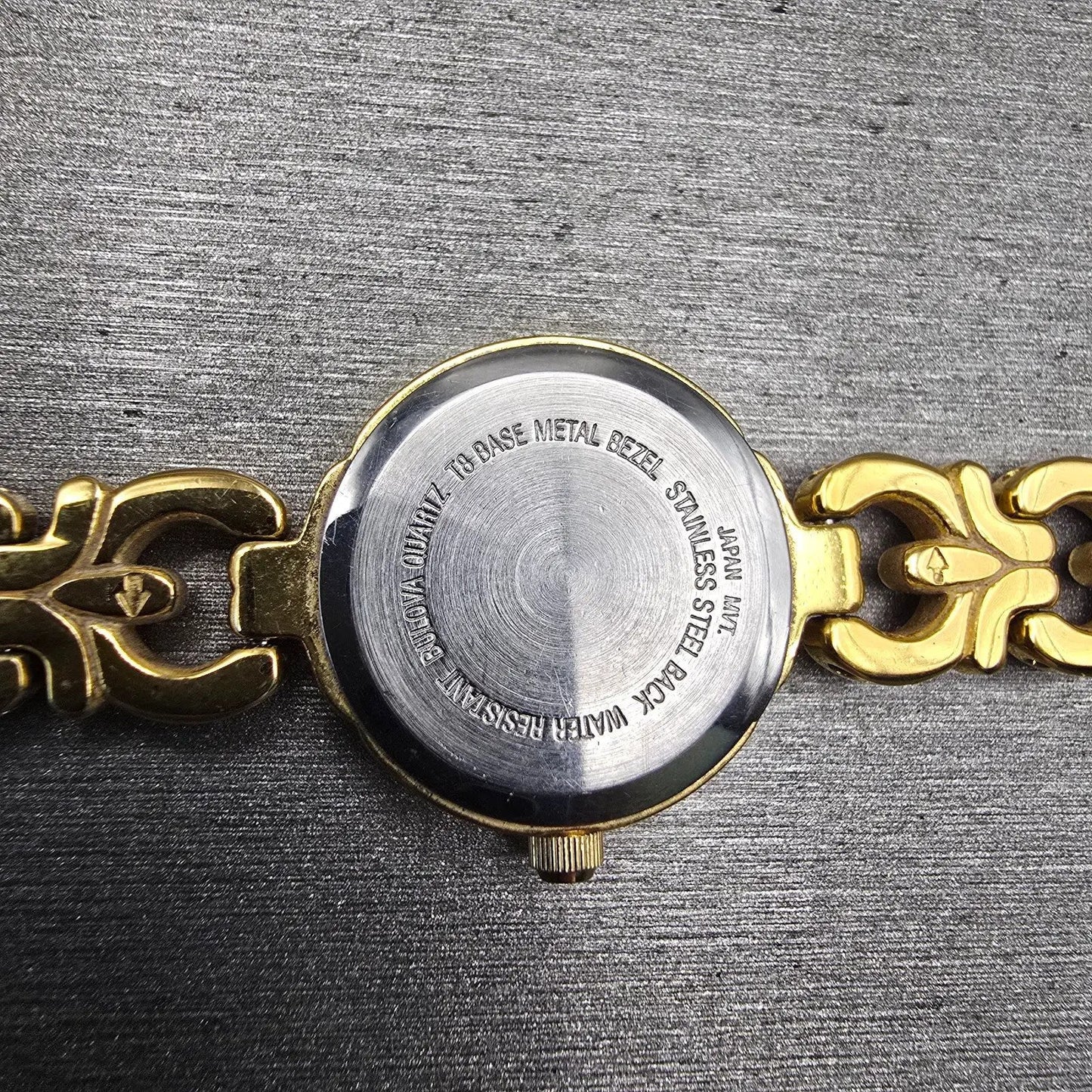 Bulova Watch Women 20mm Gold Dial Gold Tone Round 97S32 New Battery Vintage10