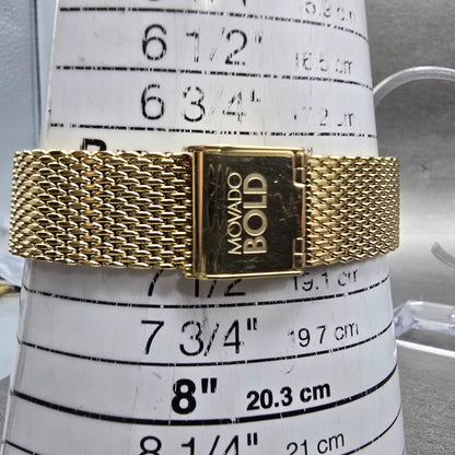 Movado Bold Shimmer Watch Women 34mm Gold Dial Gold Round 3600151 New Battery10