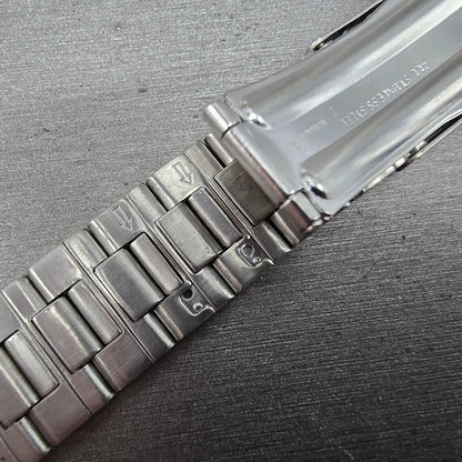 Seiko Bracelet 7mm Stainless Steel Silver Tone Tri Folding Clasp Vintage17