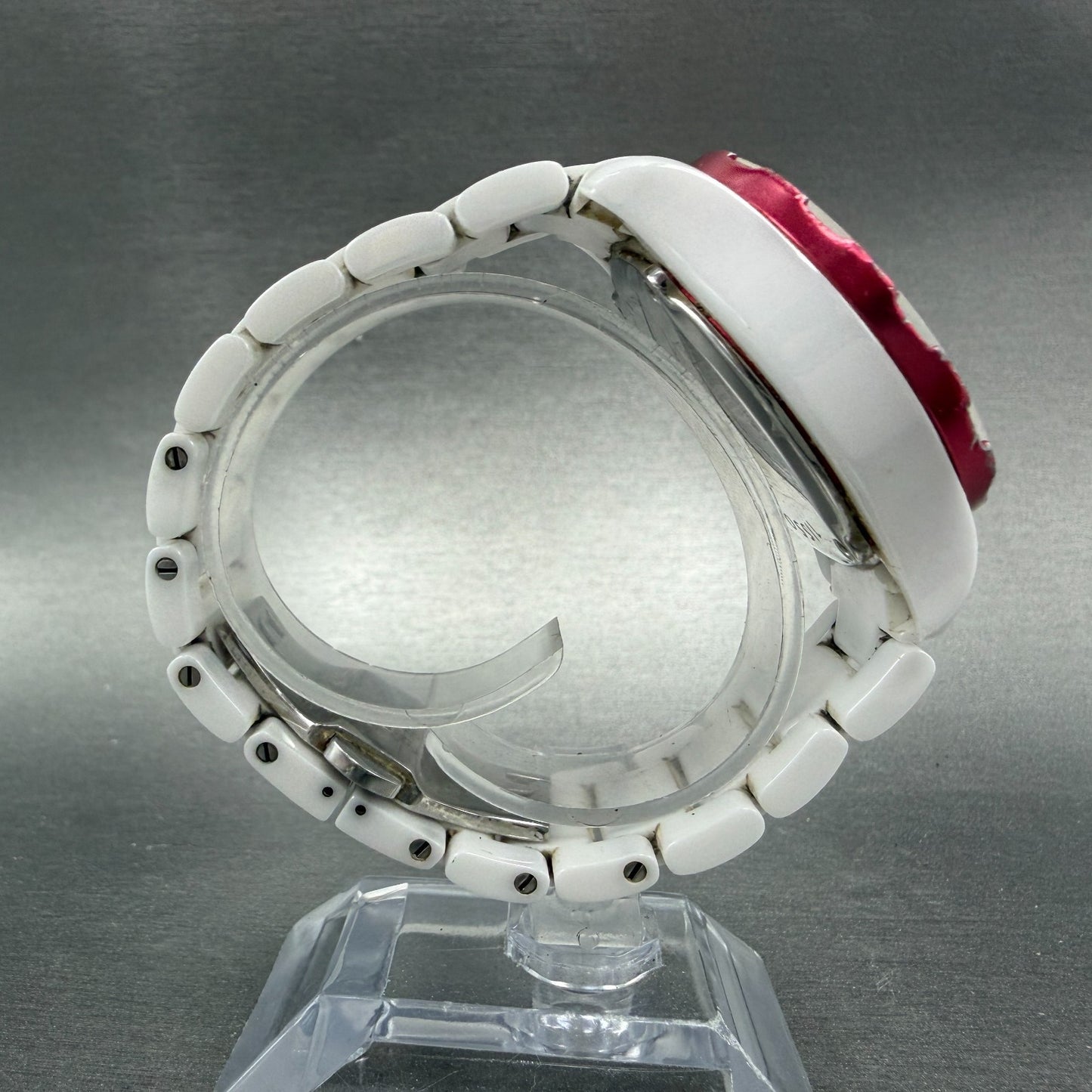 Fossil Watch Women 39mm White Dial White Ceramic Date Round CE-1051 New Battery8