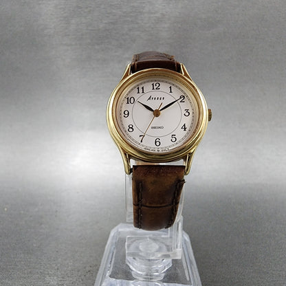 Seiko Avenue Watch Women 25mm Silver Gold Tone Round 2P210290 New Battery5
