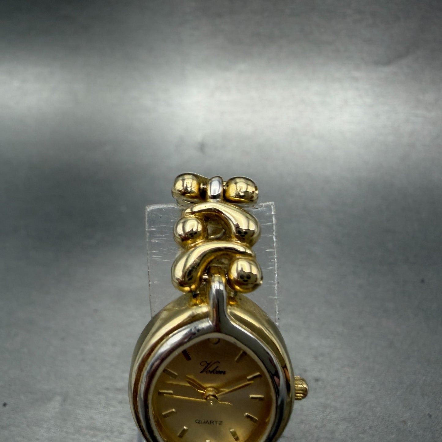 Citizen Q&Q Voken Watch Women 18mm Champagne Dial Gold Tone Oval New Battery4