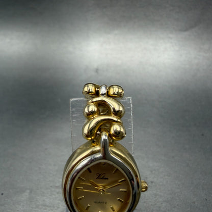 Citizen Q&Q Voken Watch Women 18mm Champagne Dial Gold Tone Oval New Battery4