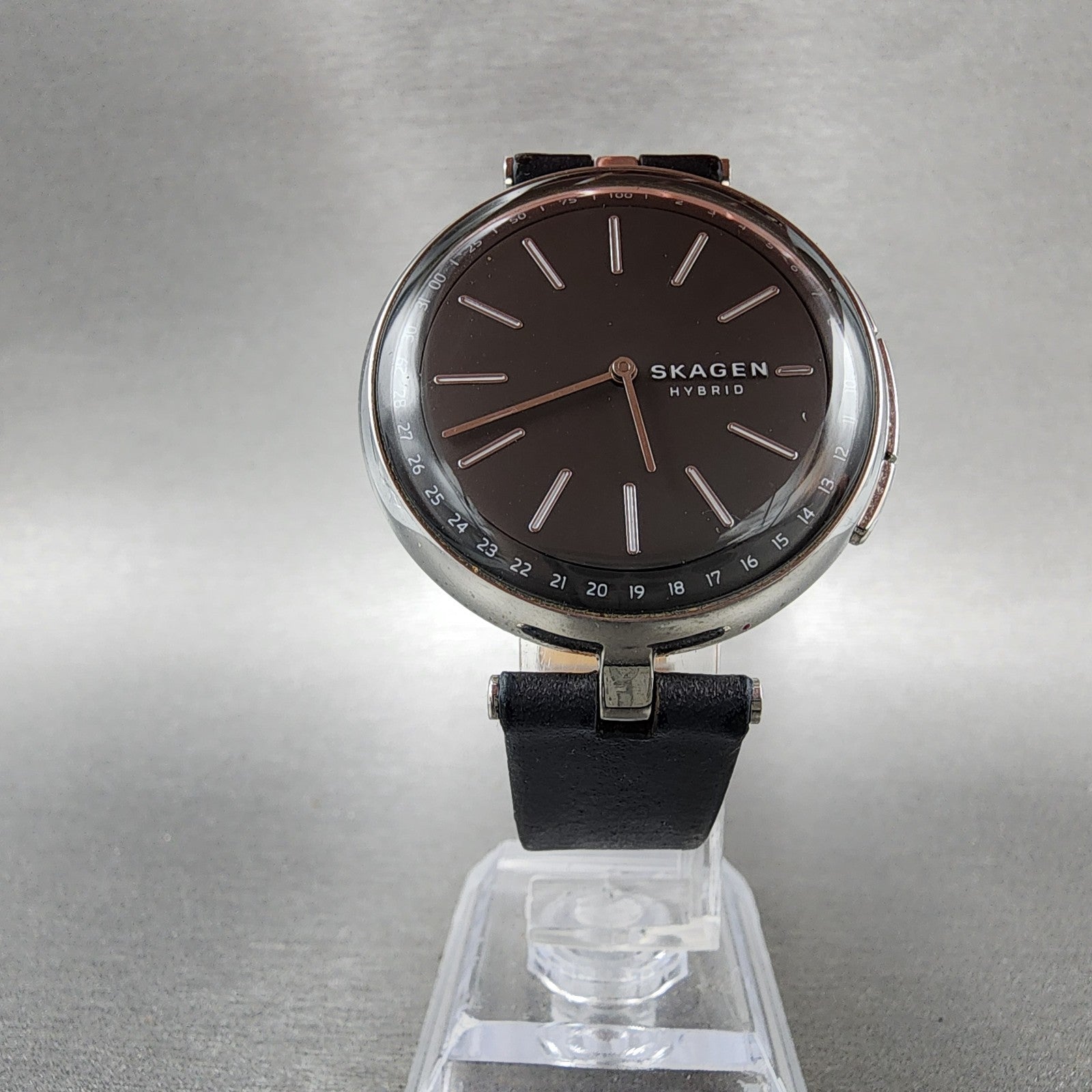Skagen Signatur Hybrid Watch Women 37mm Gray Dial Silver Tone Round New Battery5