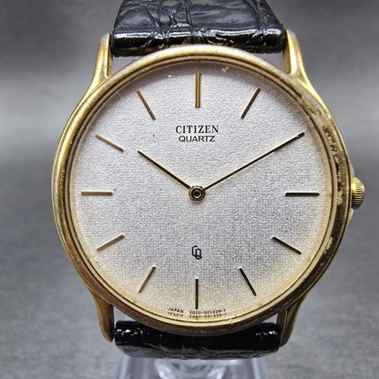 Citizen CQ Watch Men 32mm White Dial Gold Tone Round 6020-Y51064 JP VTG PARTS0
