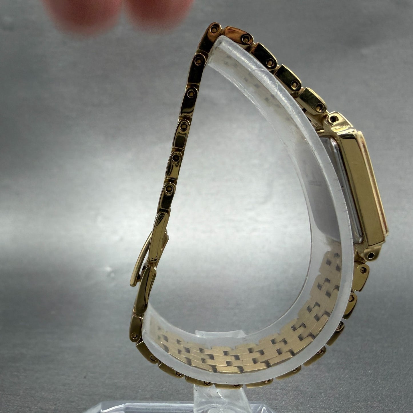 Seiko Tank Watch Women 16mm Champagne Dial Gold Tone 1N01-0FH0 New Battery NMZ9