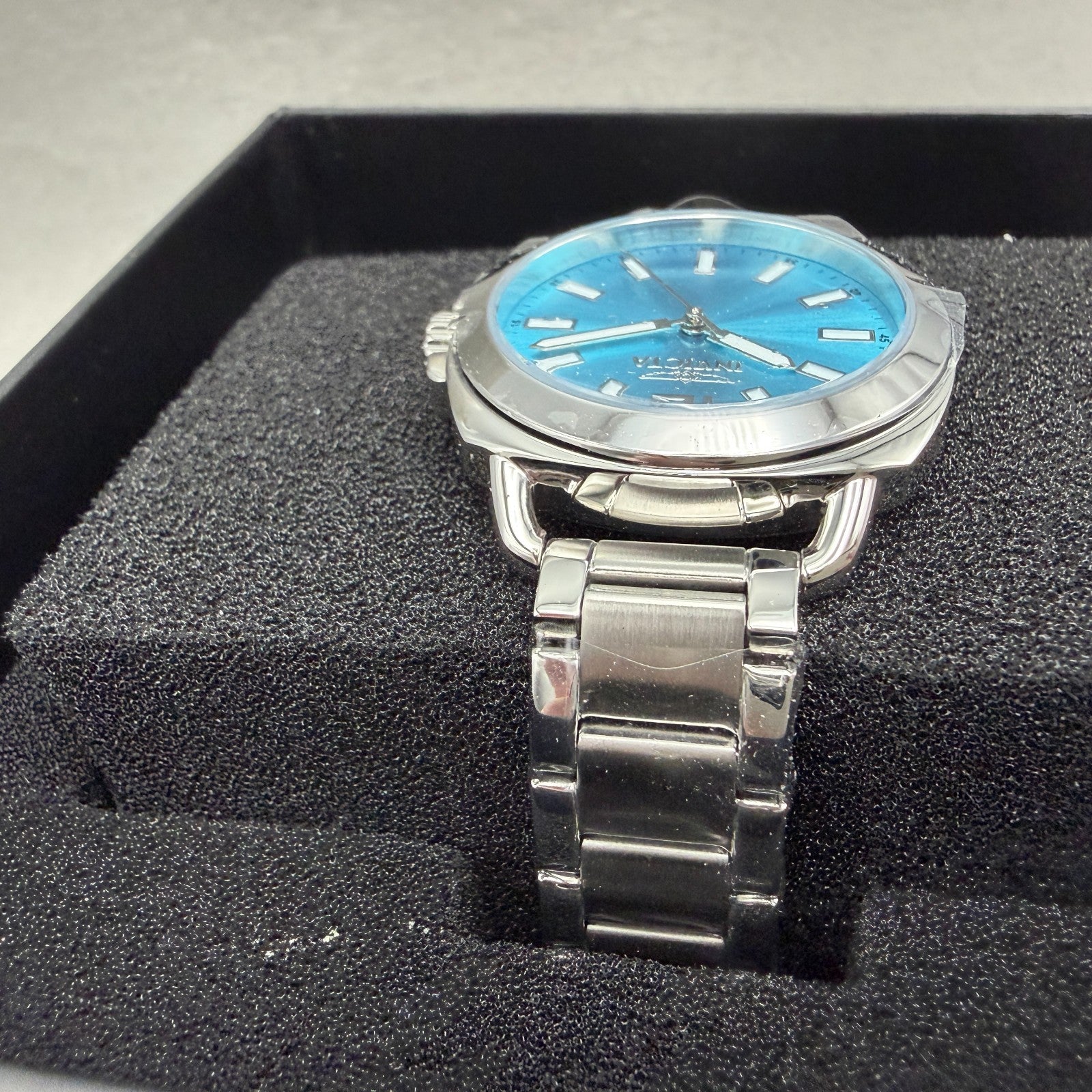 Invicta Wildflower Watch Women 32mm Blue Dial Silver Tone Round 473254