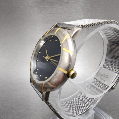 Skagen Watch Women 25mm Black Dial Two Tone Round 3SGSB Mesh Nand New Battery