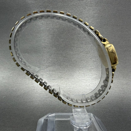 Hamilton Watch Women 14mm Cream Dial 14K Gold Filled Manual Wind Runs Rectangle8