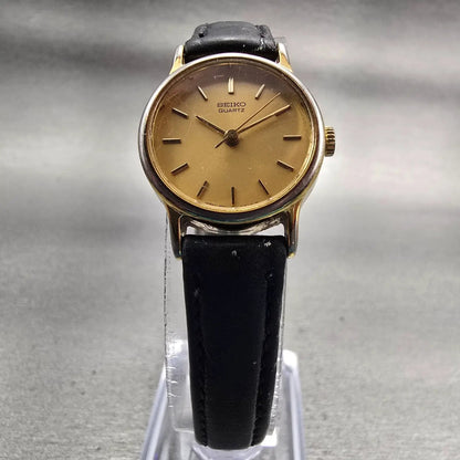 Seiko Watch Women 21mm Gold Dial Gold Tone Round 2B31-0010 New Battery Vintage5