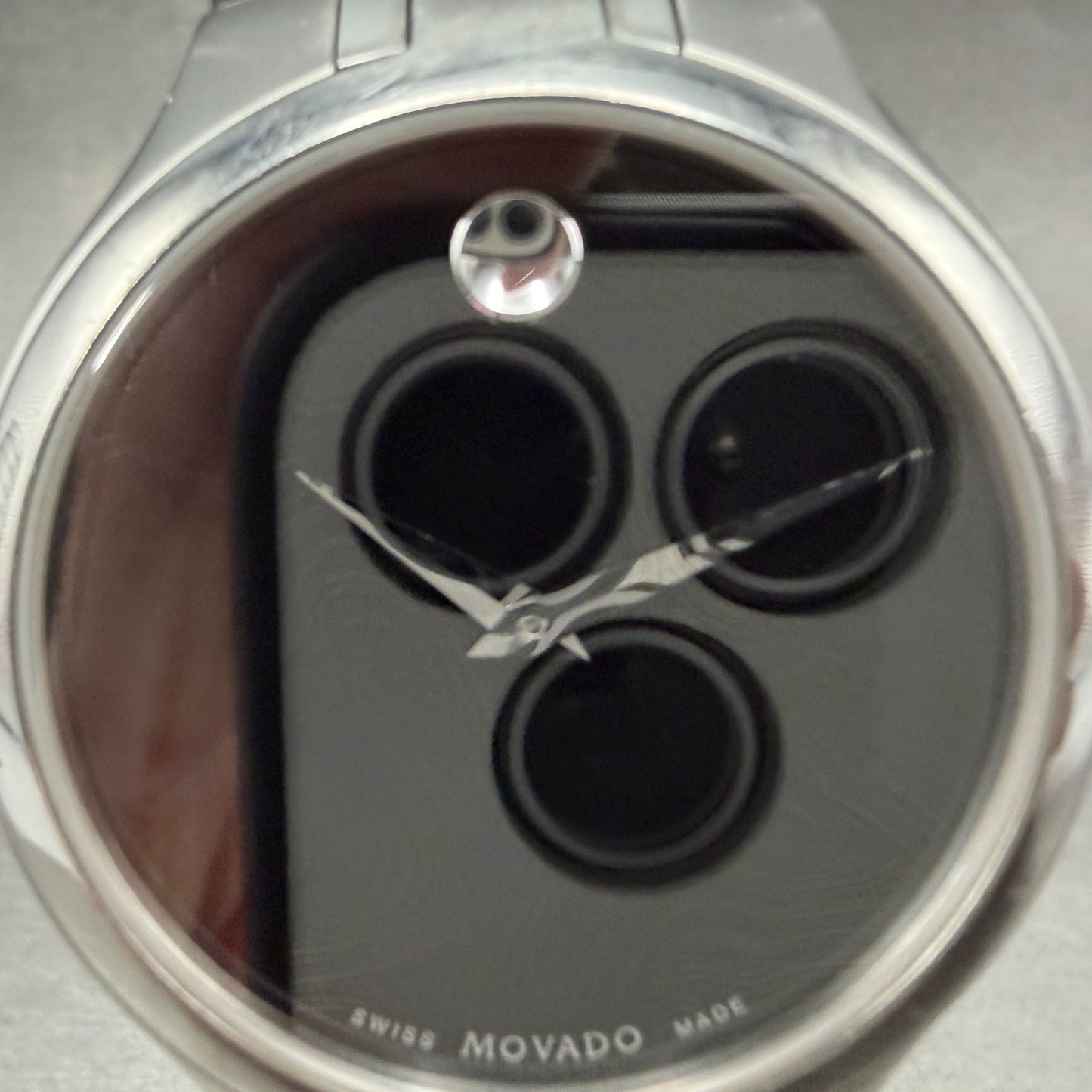 Movado Museum Watch Men 39mm Black Dial Silver Tone 01.1.14.1085 New Battery1
