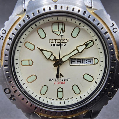 Citizen Promaster Dive Watch Men 40mm Cream Dial Two Tone Daydate READ!!! NewBat1
