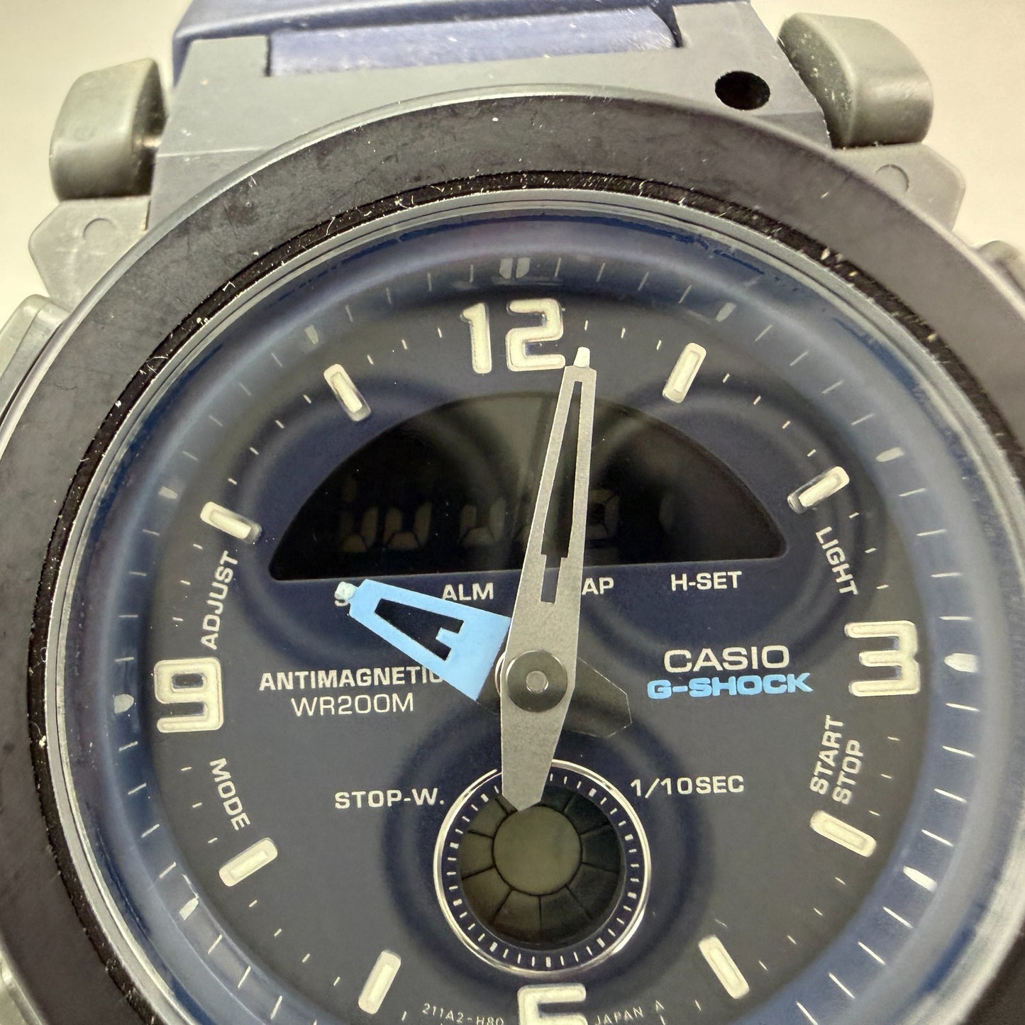Casio G-Shock AW-510 Watch Men 47mm Black Blue Analog Digital Alarm Chrono PARTS2