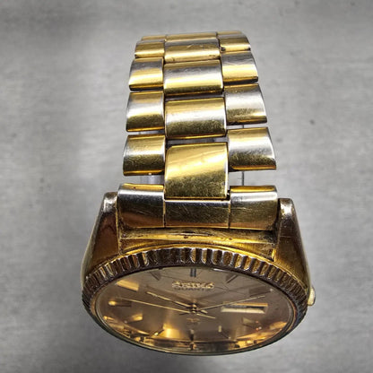 Seiko President Watch Men 36mm Gold Dial Gold Tone Daydate 5H23-8029 New Battery4