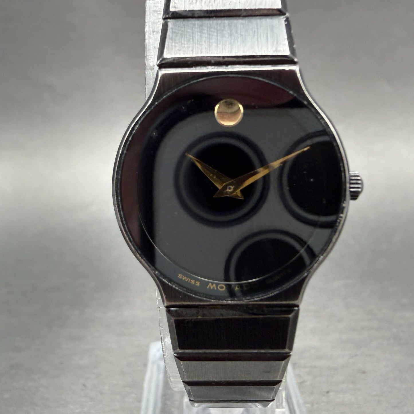 Movado Museum Watch Women 23mm Black Dial Black Tone Round 84-40-881-A New Batt0