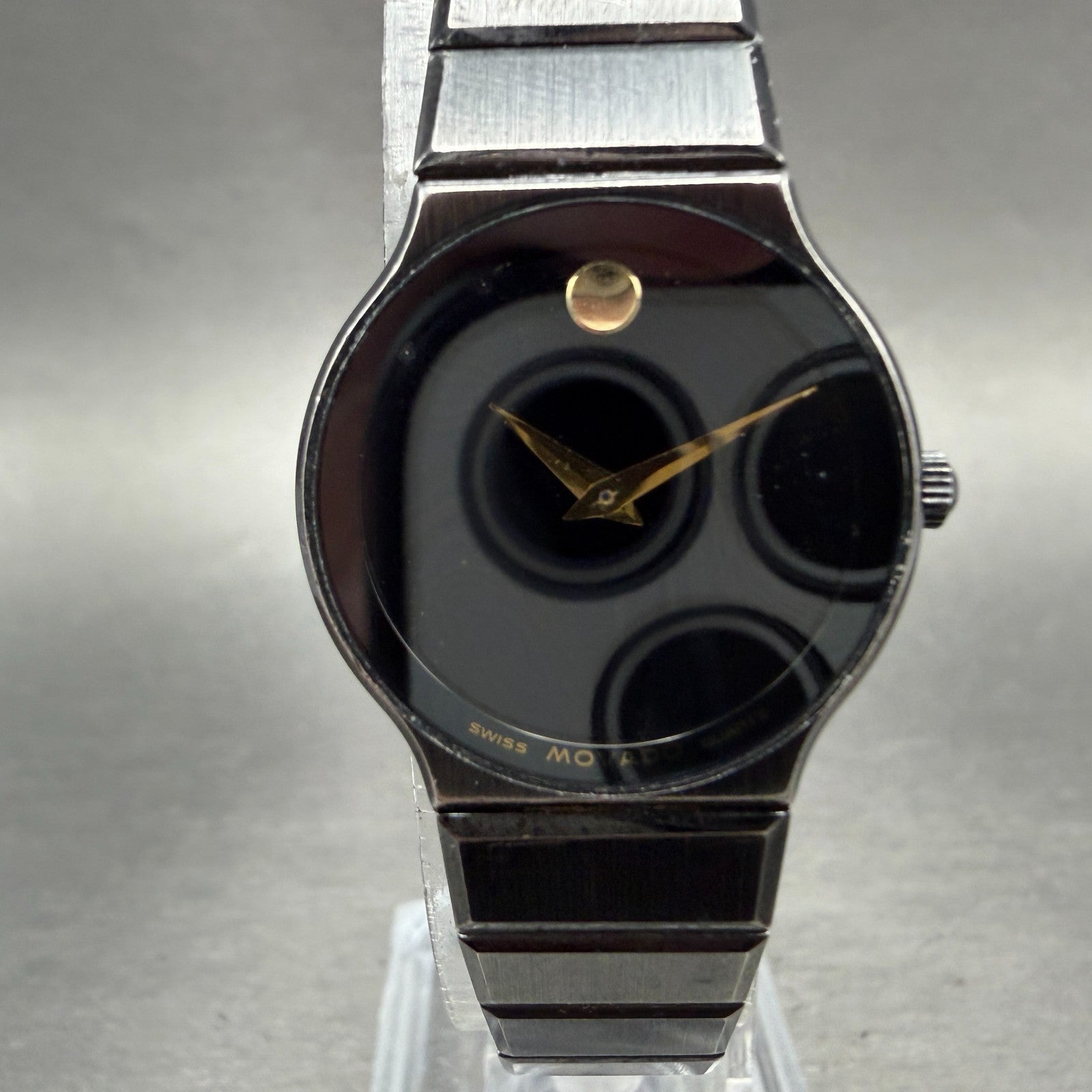 Movado Museum Watch Women 23mm Black Dial Black Tone Round 84-40-881-A New Batt0