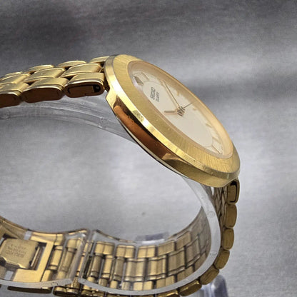 Seiko Watch Men 31mm Cream Dial Gold Tone Round 5Y95-6110 New Battery Vintage3