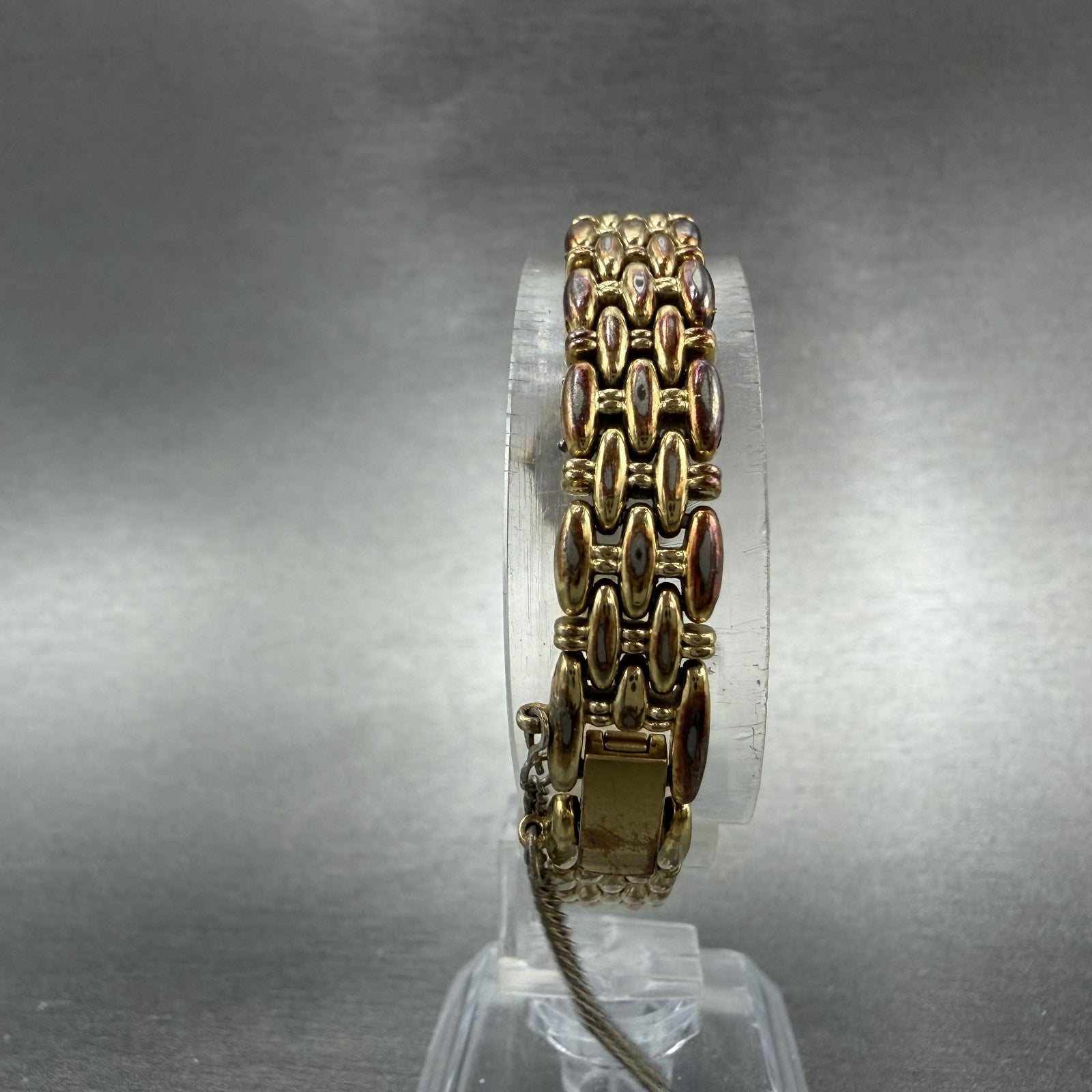 Seiko Watch Women 17mm Champagne Dial Gold Tone Oval 2P20-5B09 New Battery7