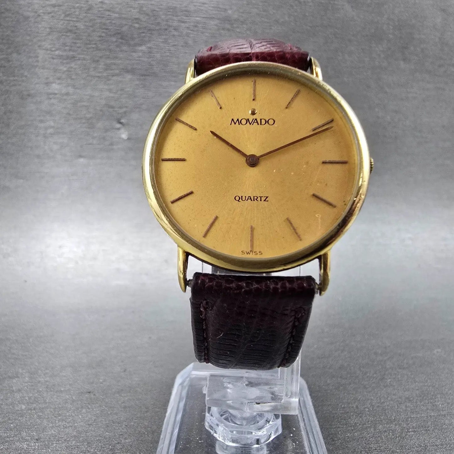 Movado Watch Men 33mm Champagne Dial Gold Tone Round 87-64-881 New Battery5