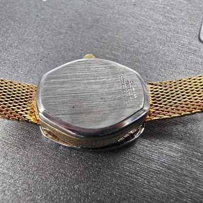 Gruen Precision Watch Women 17mm Champagne Dial Gold Tone Diamond Bezel NewBatt10