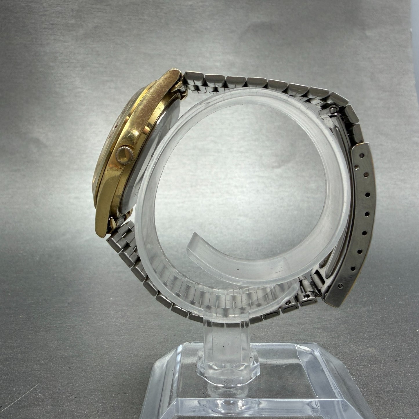 Seiko SQ Watch Men 34mm Champagne Dial Gold Tone Daydate 8C23-6010 PARTS Vintage7