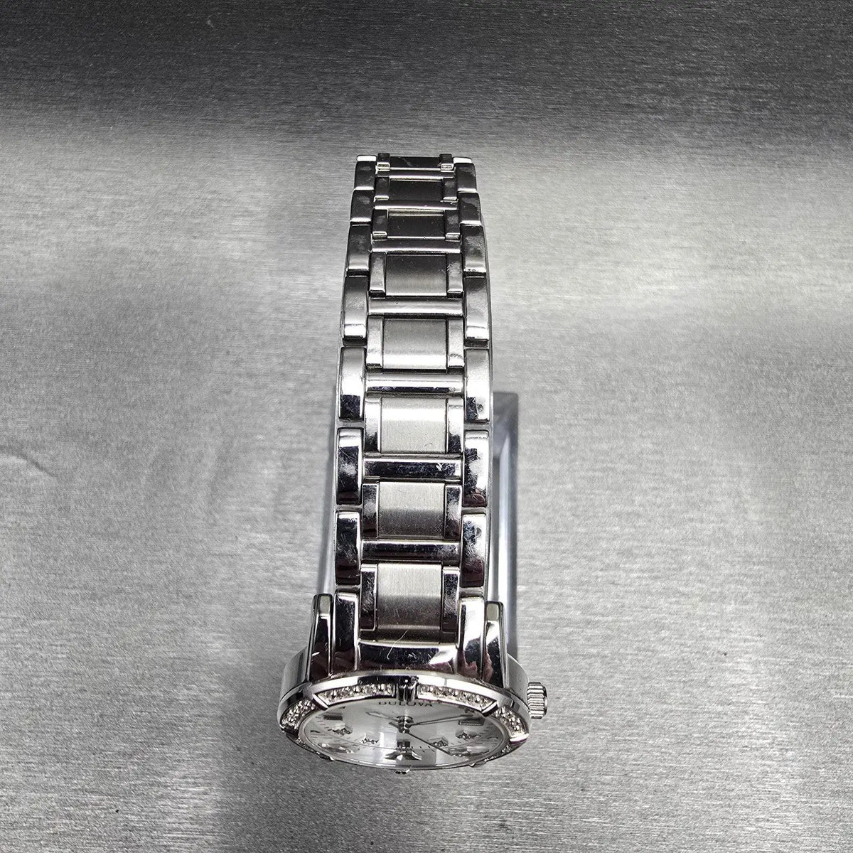 Bulova Womens Watch 29mm MOP Dial Silver Tone Date Diamonds 96R105 New Battery4
