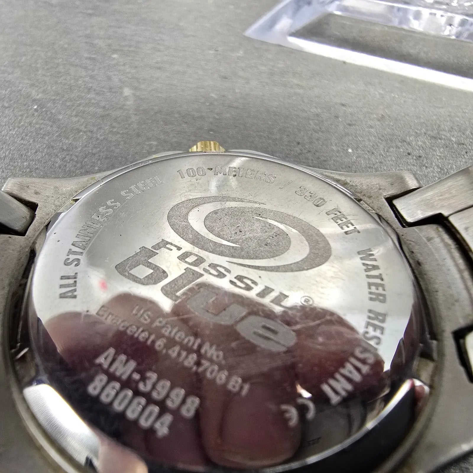 Fossil Blue Watch Men 41mm Silver Dial Two Tone Date Round  AM-3998 New Battery10