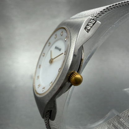 Bering Watch Women 27mm MOP Dial Silver Tone Mesh Band 11927-004 Round New batt2