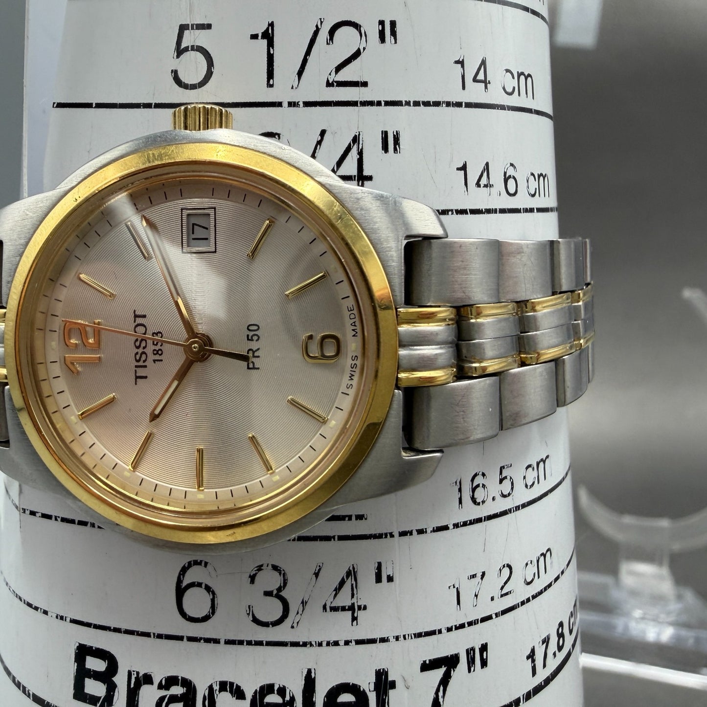 Tissot PR 50 Watch Women 28mm White Dial Two Tone Date J336/436k New Battery10