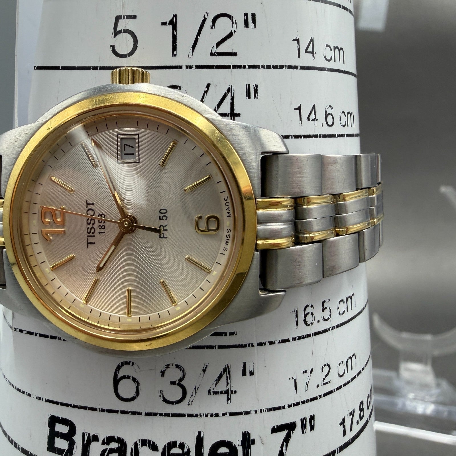 Tissot PR 50 Watch Women 28mm White Dial Two Tone Date J336/436k New Battery10