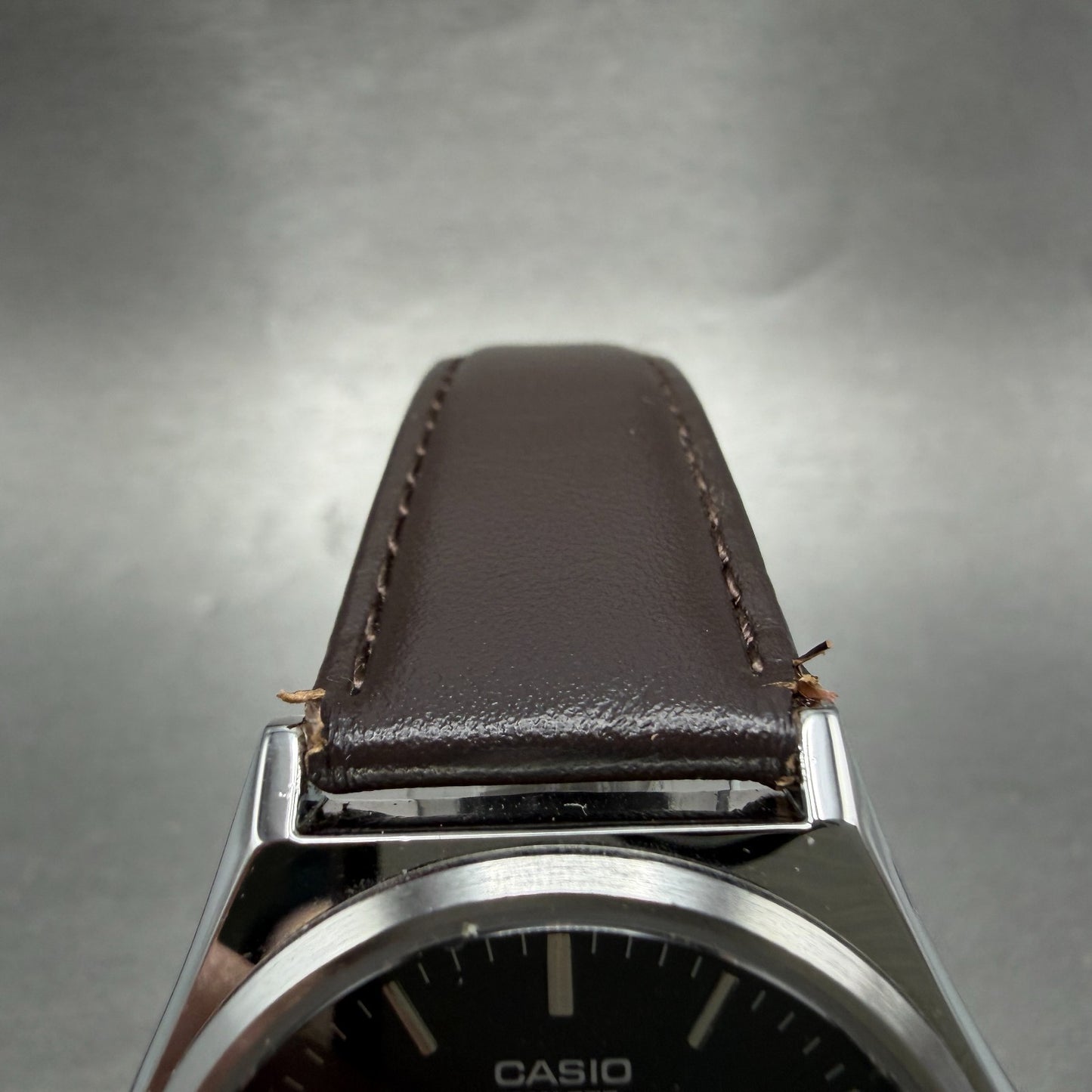 Casio Watch Men 35mm Black Dial Silver Tone Daydate MTP-1240DJ New Battery 5TR4