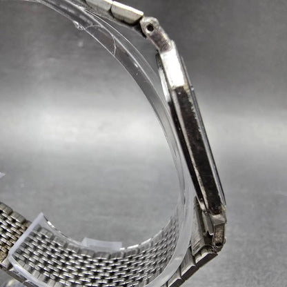 Seiko Watch Men 30mm Silver Digital F441-4010 Octagon PARTS Vintage5