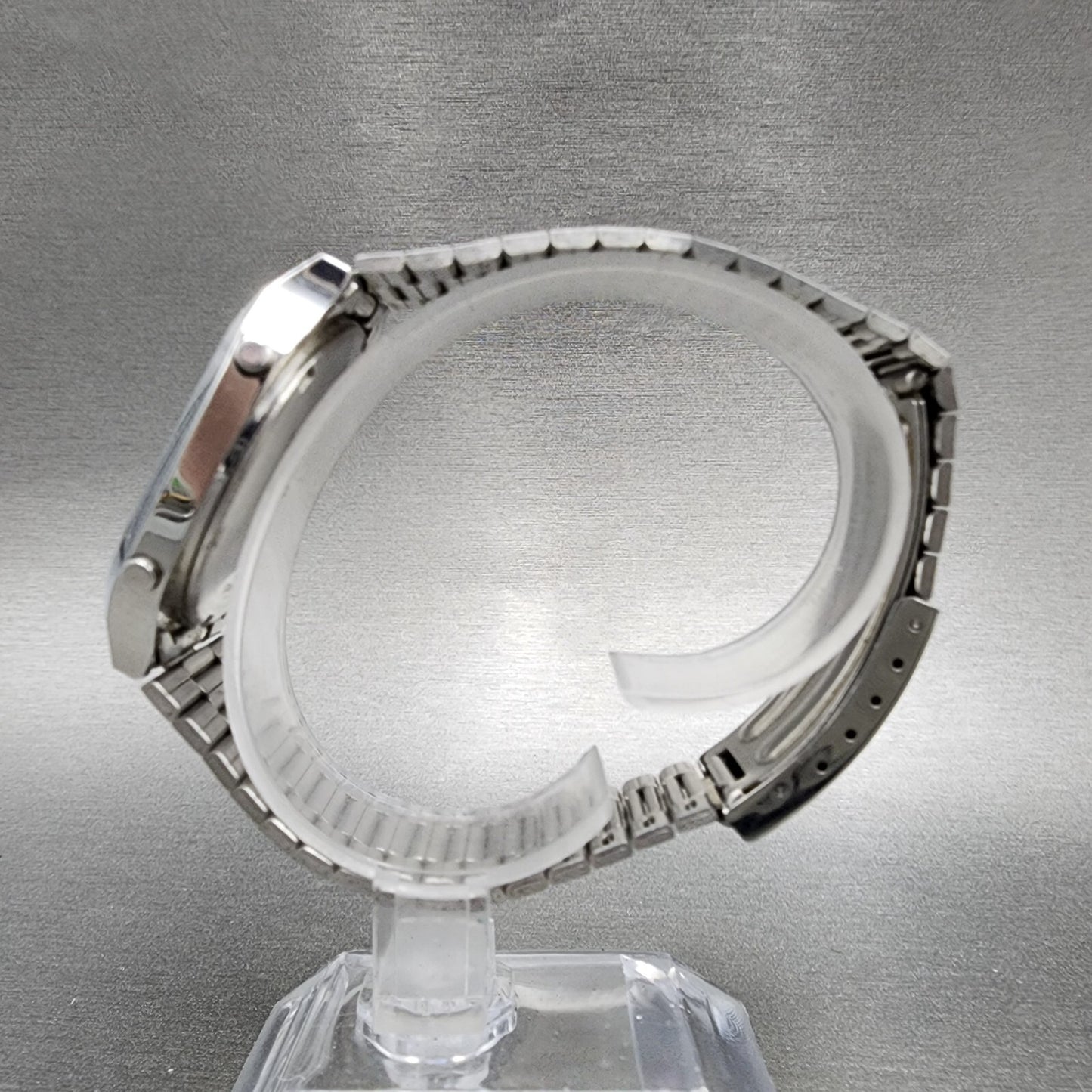 Seiko Digital Watch Men 33mm Stainless Steel Daydate Octagon A6395000 New Batt6