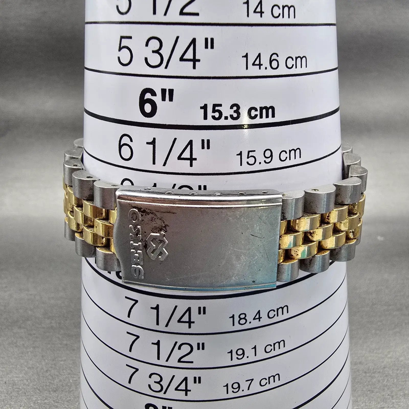 Seiko President Watch Men 36mm Gold Dial Two Tone Daydate 5Y23-8A60 New Battery9