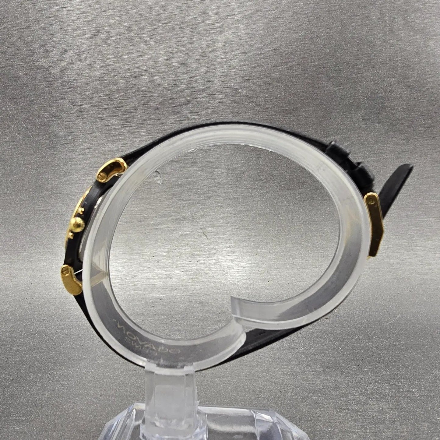 Movado Delphino Watch Women 23mm Black Dial Black & Gold Tone 80-24-822N New Bat6