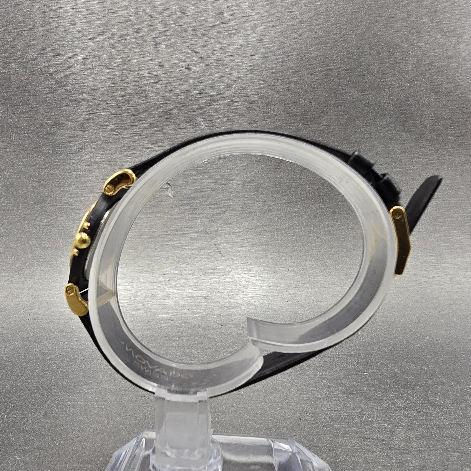 Movado Delphino Watch Women 23mm Black Dial Black & Gold Tone 80-24-822N New Bat6