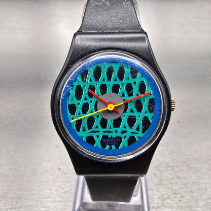 Swatch Lady Chelsea Watch Women 25mm Black Dial Black Tone Round LB112 New Batt0