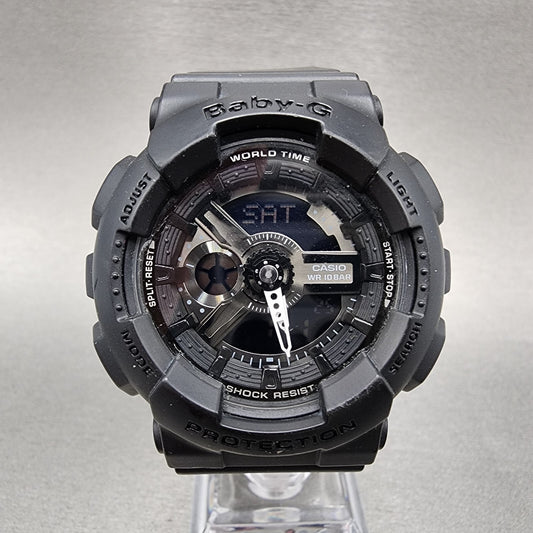 Casio BabyG BA110BC Watch Women 43mm Analog Digital Black Tone Round New Batt0